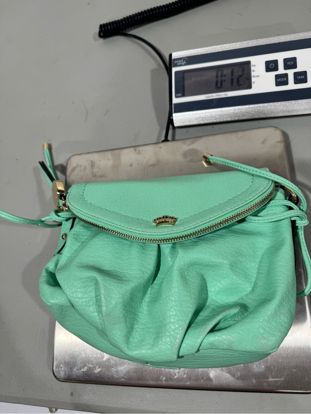 Juicy Couture Mint Green Shoulder Bag with Gold Accents